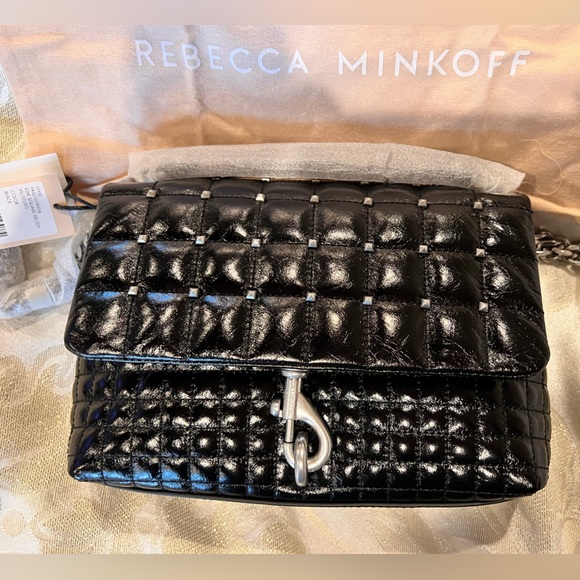 Rebecca Minkoff- Rebecca Minkoff - Edie Quilted Leather Studded Shoulder Bag - Picture 2 of 13